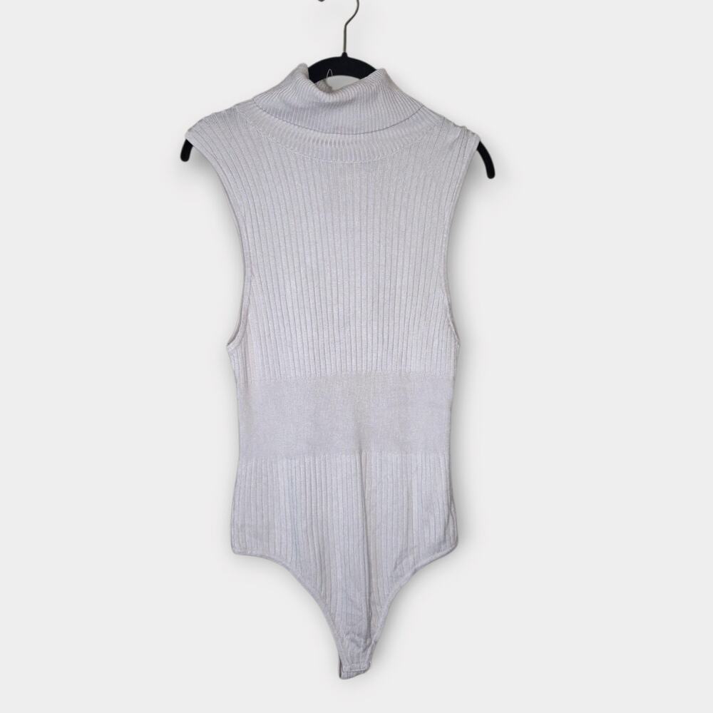 NEW Intimately Free People Ivory Ribbed Sleeveless Bodysuit Women's Lg